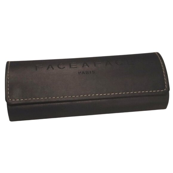 Face A Face Paris Black Eyeglasses Case White Stitching Soft Interior Minimalist - Picture 1 of 5
